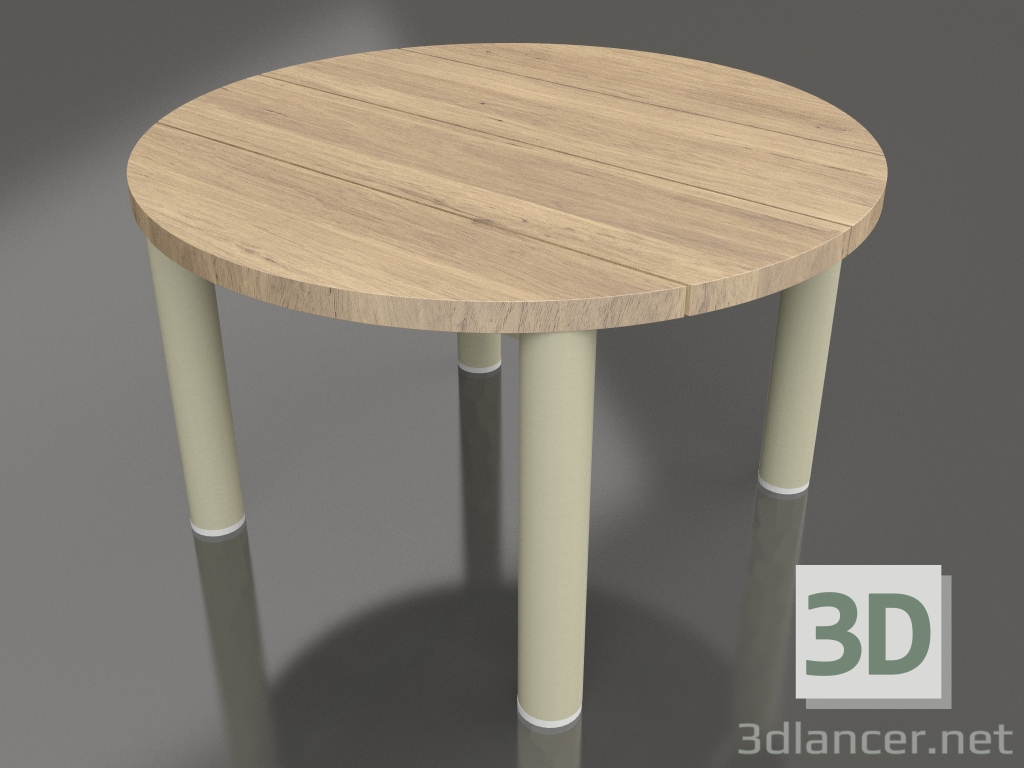 modèle 3D Table basse D 60 (Or, bois Iroko) - preview