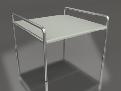 Tavolino 76 con piano in alluminio (Grigio cemento)