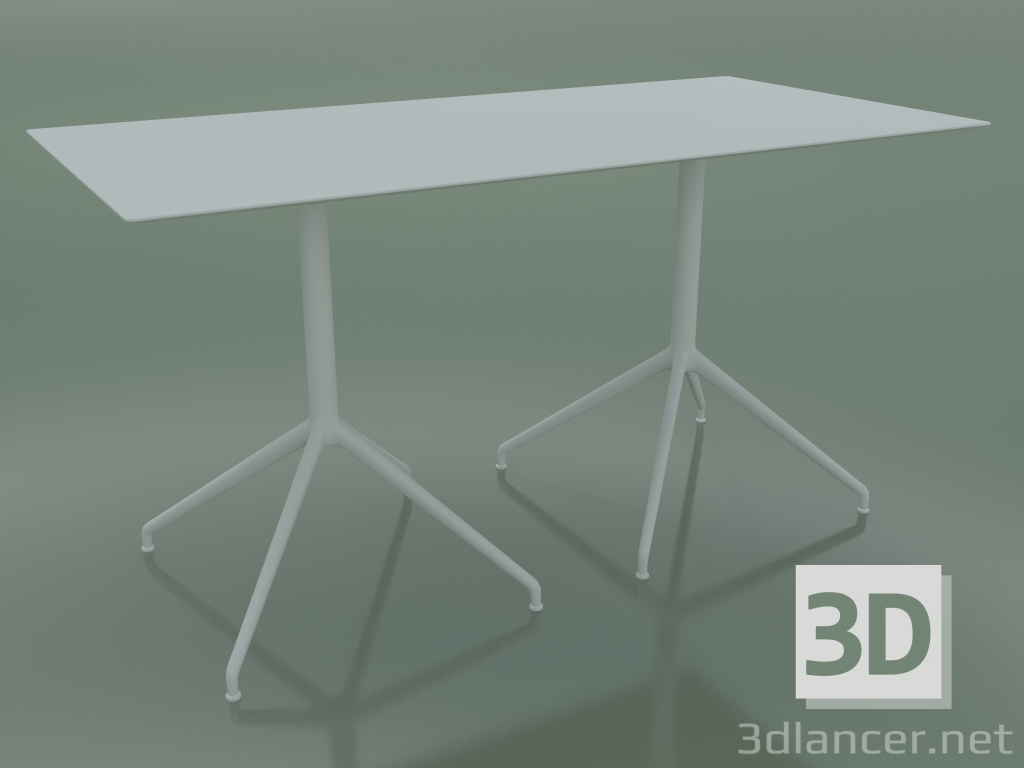 3d model Rectangular table with a double base 5736 (H 72.5 - 69x139 cm, White, V12) - preview
