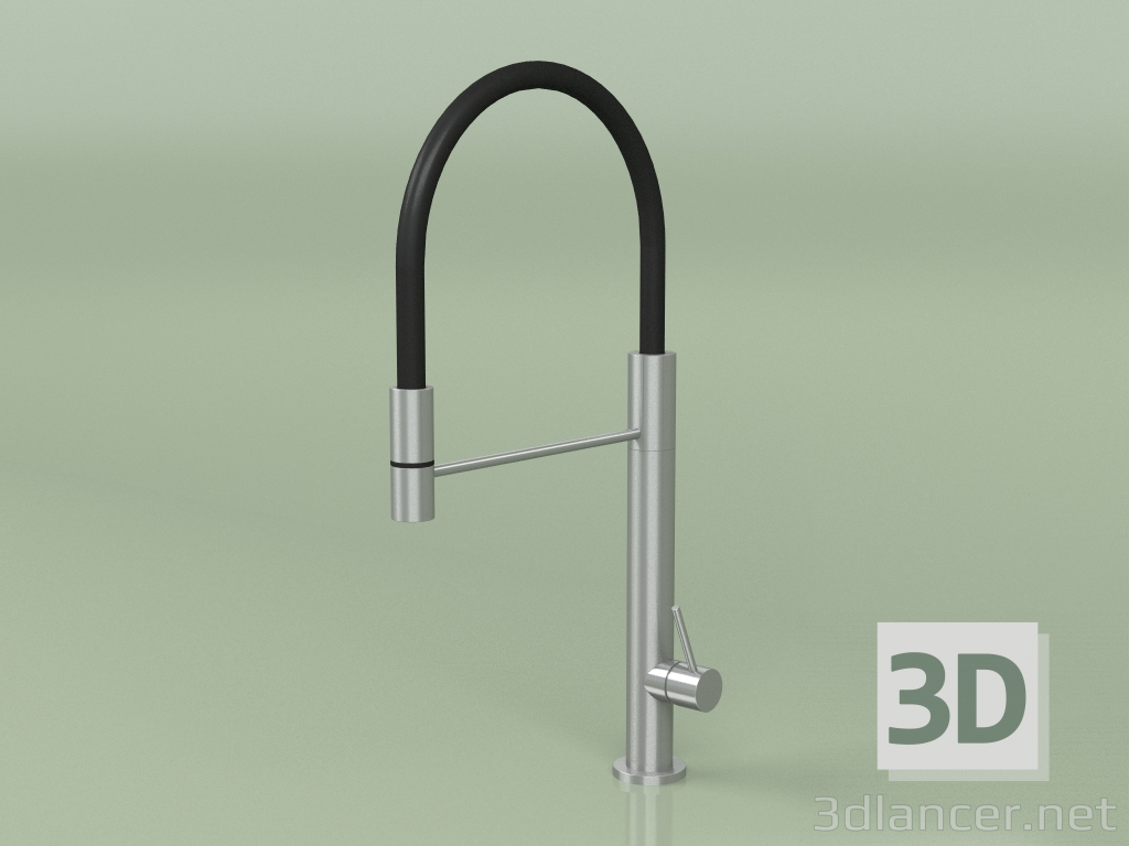 modello 3D Miscelatore lavello cucina con bocca flessibile nera (398, AS) - anteprima