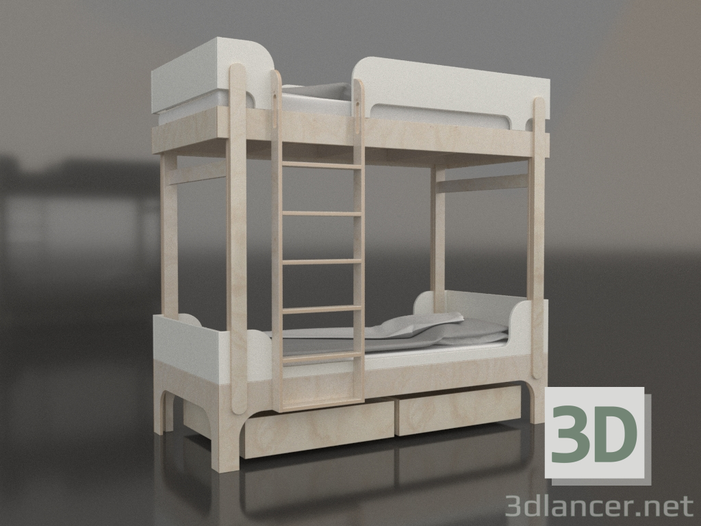 3 डी मॉडल चारपाई बिस्तर ट्यून जे (UNTJA1) - पूर्वावलोकन