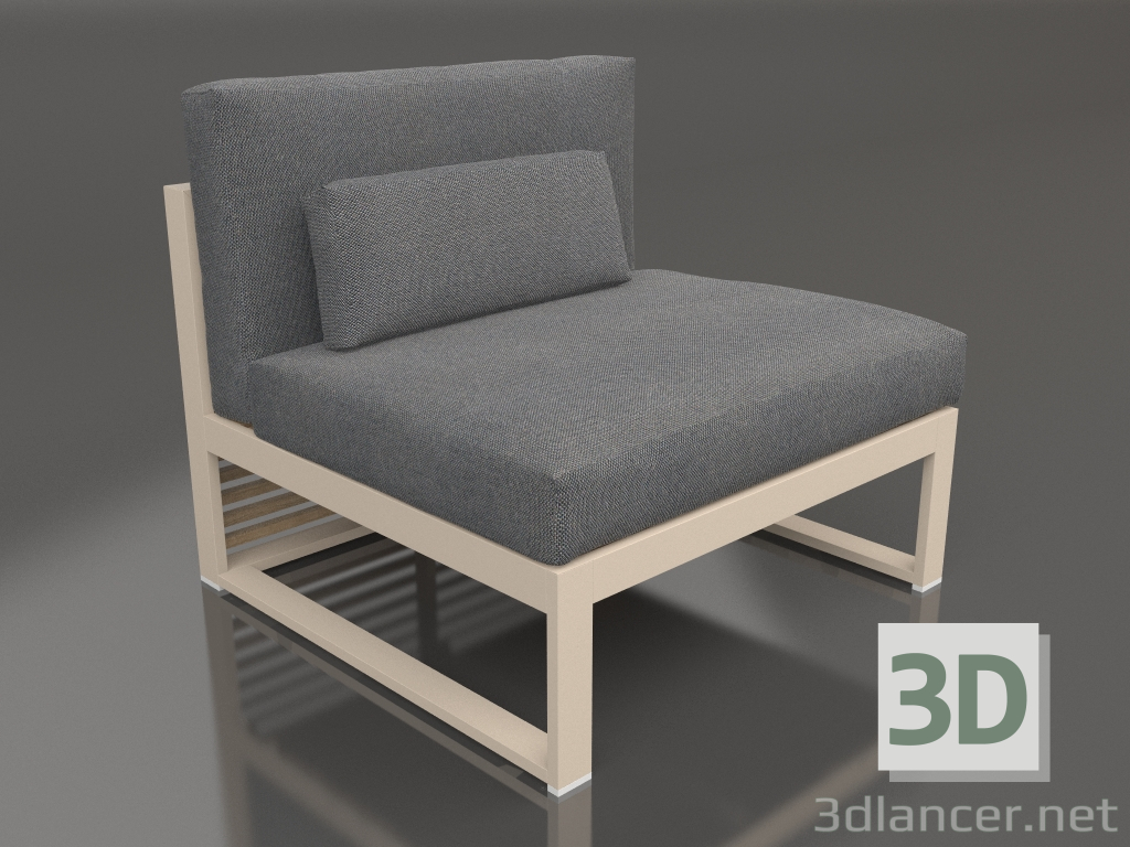 3D modeli Modüler kanepe, 3. bölüm, yüksek arkalık (Kum) - önizleme