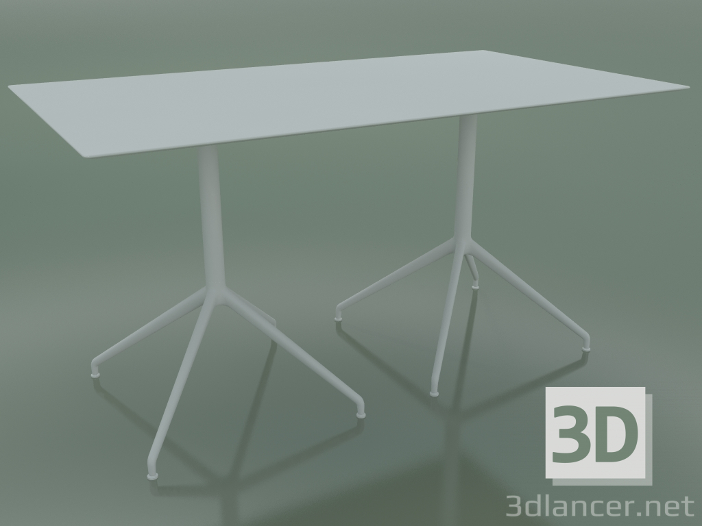 3D modeli Çift tabanlı 5737 dikdörtgen masa (H 72.5 - 79x139 cm, Beyaz, V12) - önizleme