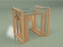 Matrix coffee table set (oak)