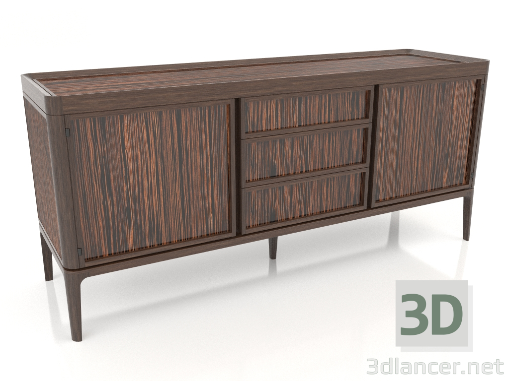 3d model Buffet 3 drawers Full - preview