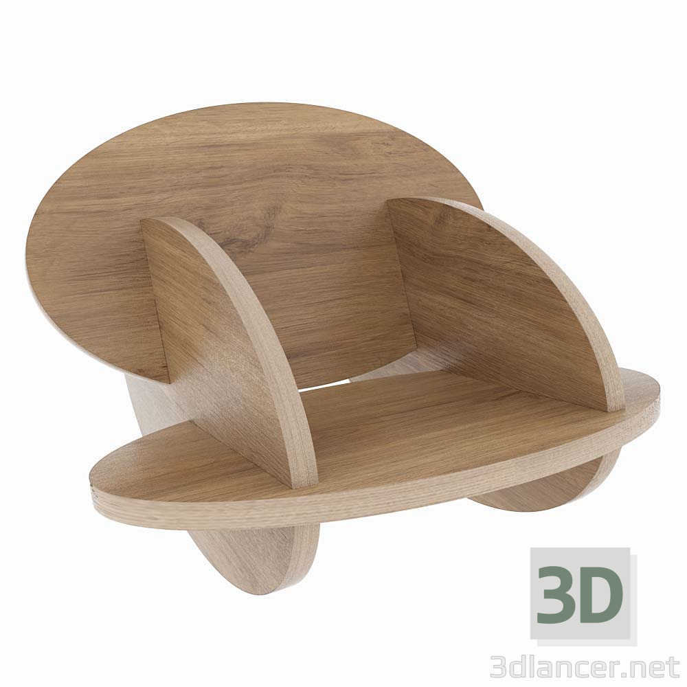 3d Овальный стул модель купить - ракурс