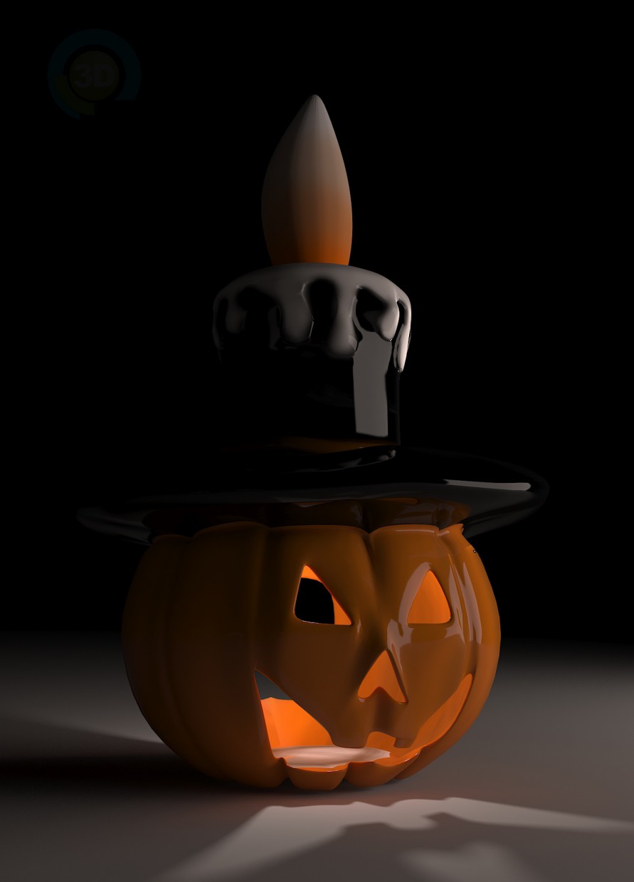 3d model Candle Lamp - The Pumpkin - preview