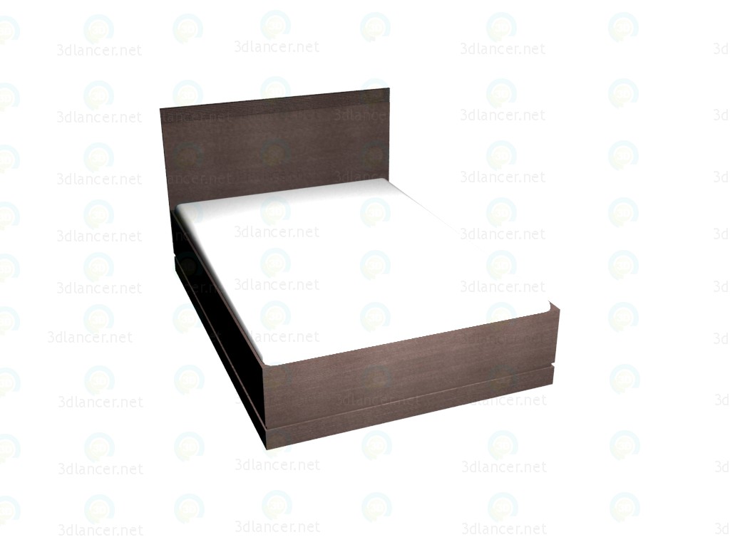 3d model Double bed 140 x 200 (Dark Oak) - preview