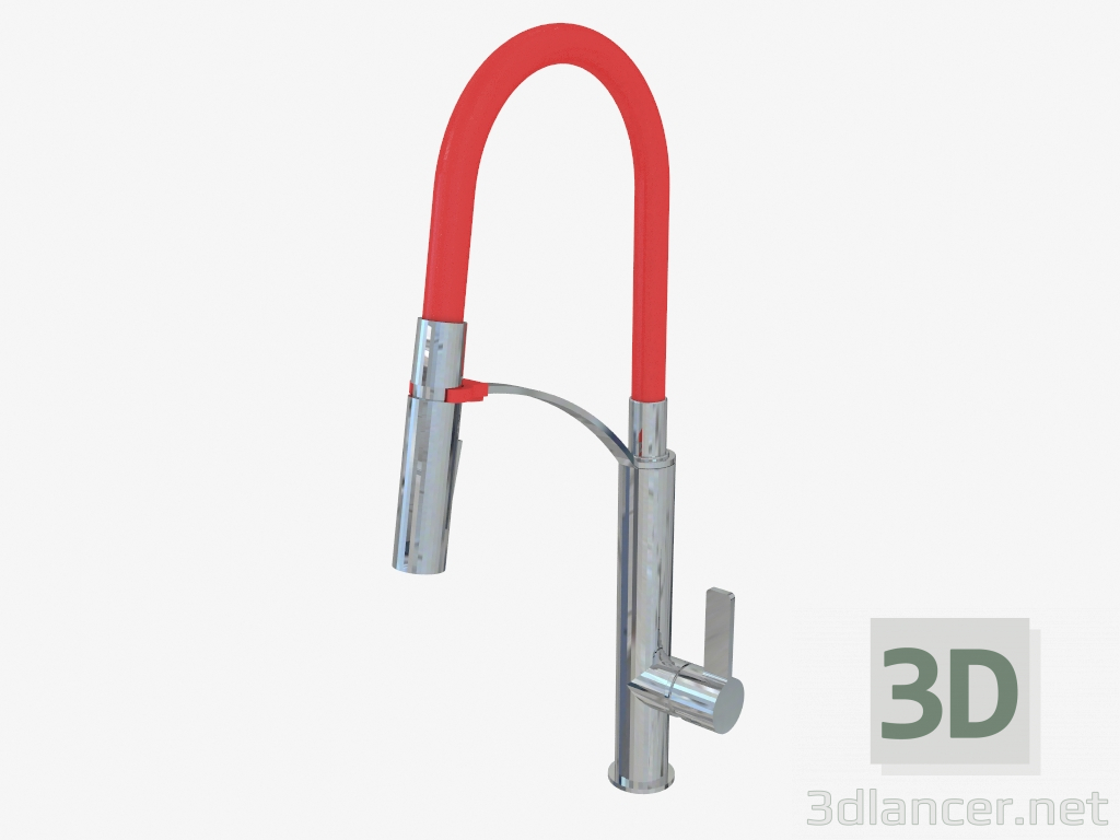 3D Modell Waschtischarmatur - Chrome rot Gerbera (BGB R720) - Vorschau