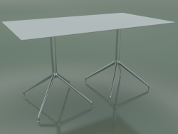 Tavolo rettangolare con doppia base 5737 (H 72.5 - 79x139 cm, Bianco, LU1)