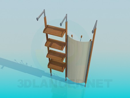 3d model Clothes hanger in corridor - preview 3d model Clothes hanger in corridor - preview
