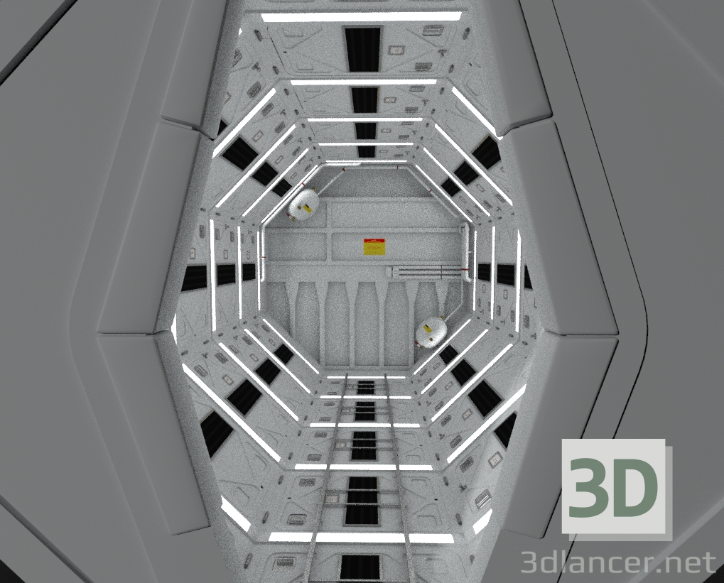 Modelo 3d 2001: um corredor de nave espacial - preview