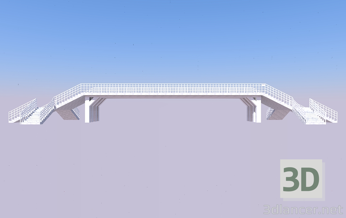 3D Modell Fußgängerbrücke - Vorschau