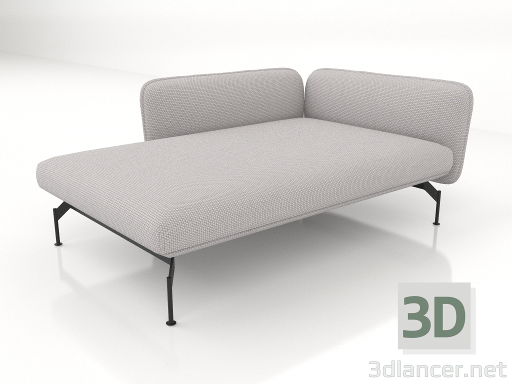3d model Chaise longue 125 with armrest 85 on the left (001) - preview