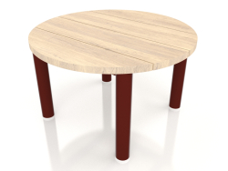 Coffee table D 60 (Wine red, Iroko wood)