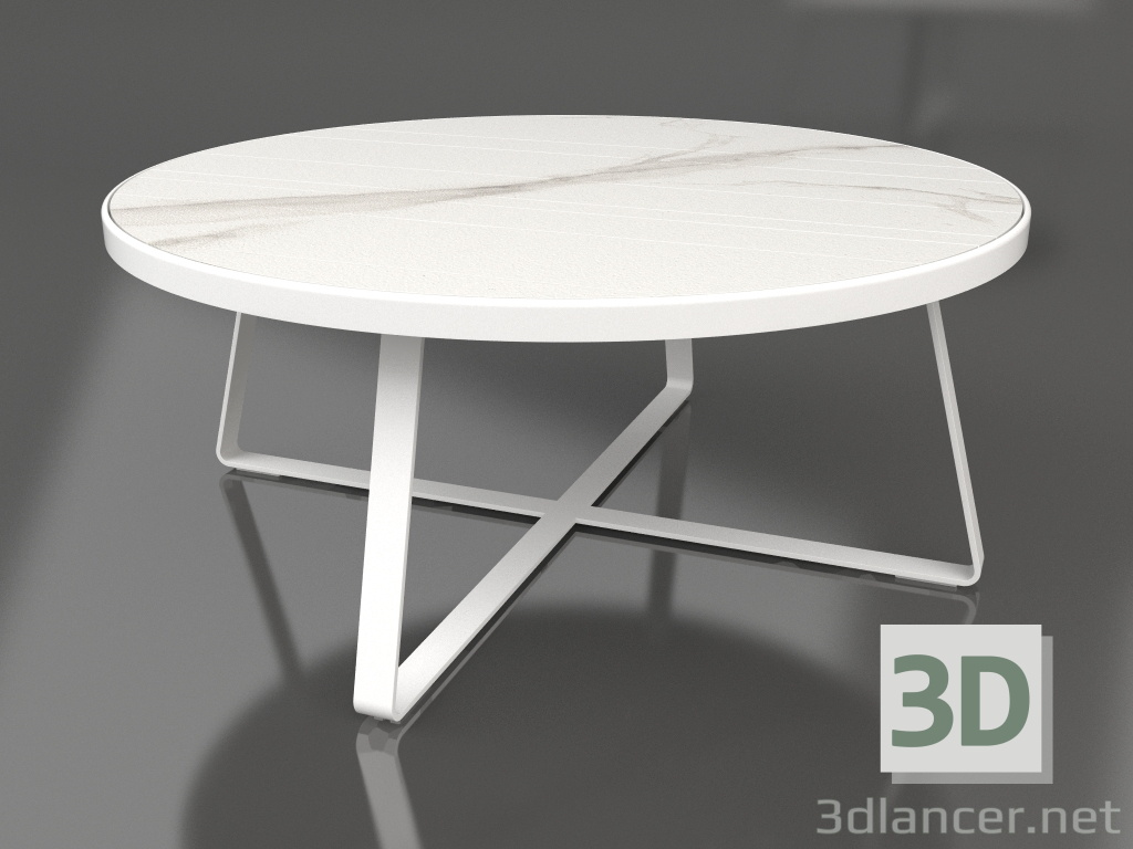 modello 3D Tavolo da pranzo rotondo Ø175 (DEKTON Aura, Bianco) - anteprima