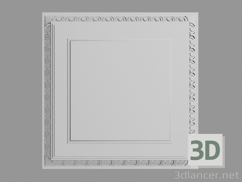 modello 3D Decorazione a soffitto F31 (59,5 x 59,5 x 6,6 cm) - anteprima