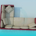 3D modeli Köşe kanepe - önizleme