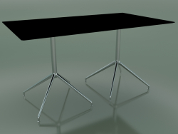Rectangular table with a double base 5737 (H 72.5 - 79x139 cm, Black, LU1)