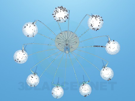 modelo 3D Lámpara Chandelier con bolas iluminadas - escuchar modelo 3D Lámpara Chandelier con bolas iluminadas - escuchar