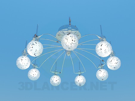 modelo 3D Lámpara Chandelier con bolas iluminadas - escuchar modelo 3D Lámpara Chandelier con bolas iluminadas - escuchar