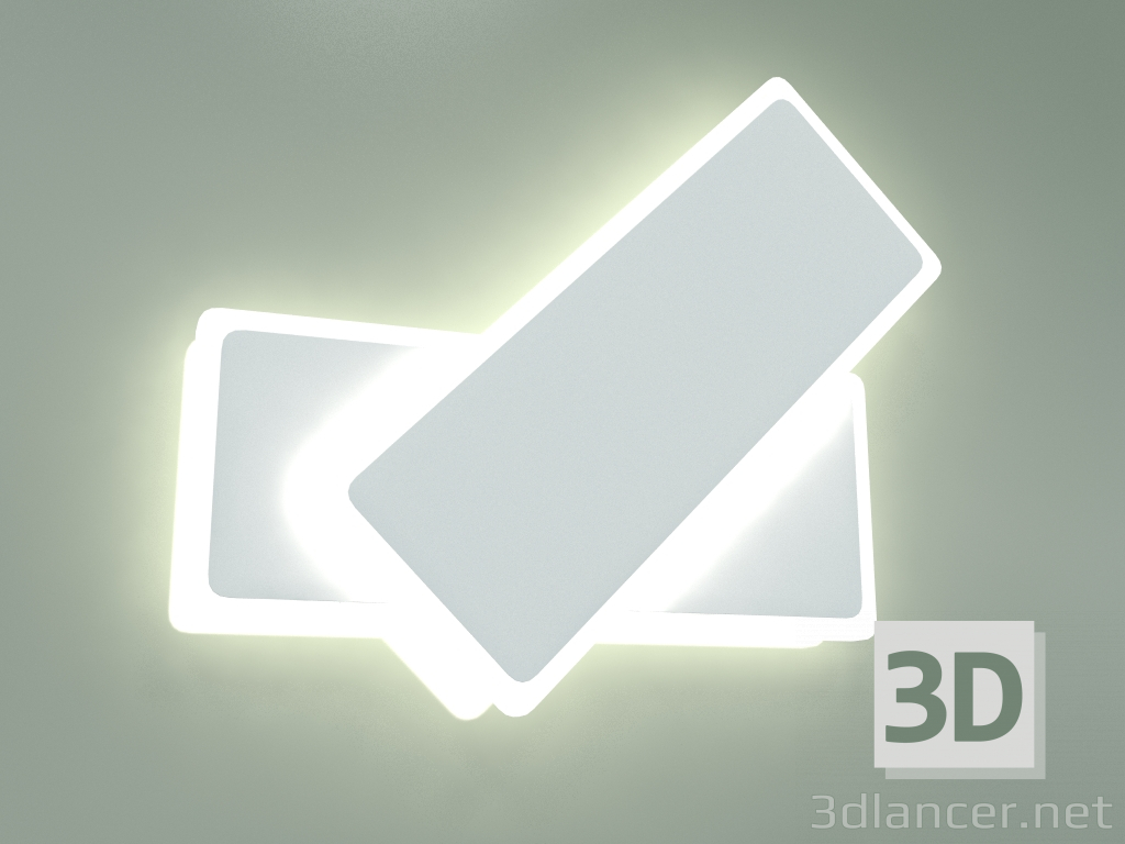 3d модель Настінний світлодіодний світильник 90316-2 (білий) – превью