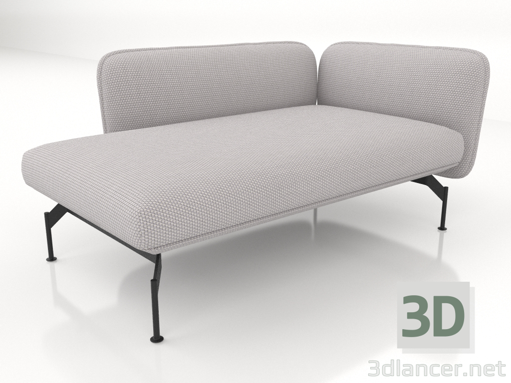 3D modeli Sol kol dayanağı 110 ile uzanma koltuğu 125 - önizleme