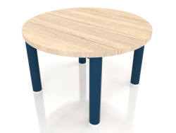 Tavolino D 60 (Grigio blu, legno Iroko)