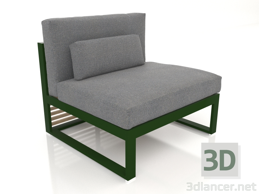 3d model Modular sofa, section 3, high back (Bottle green) - preview