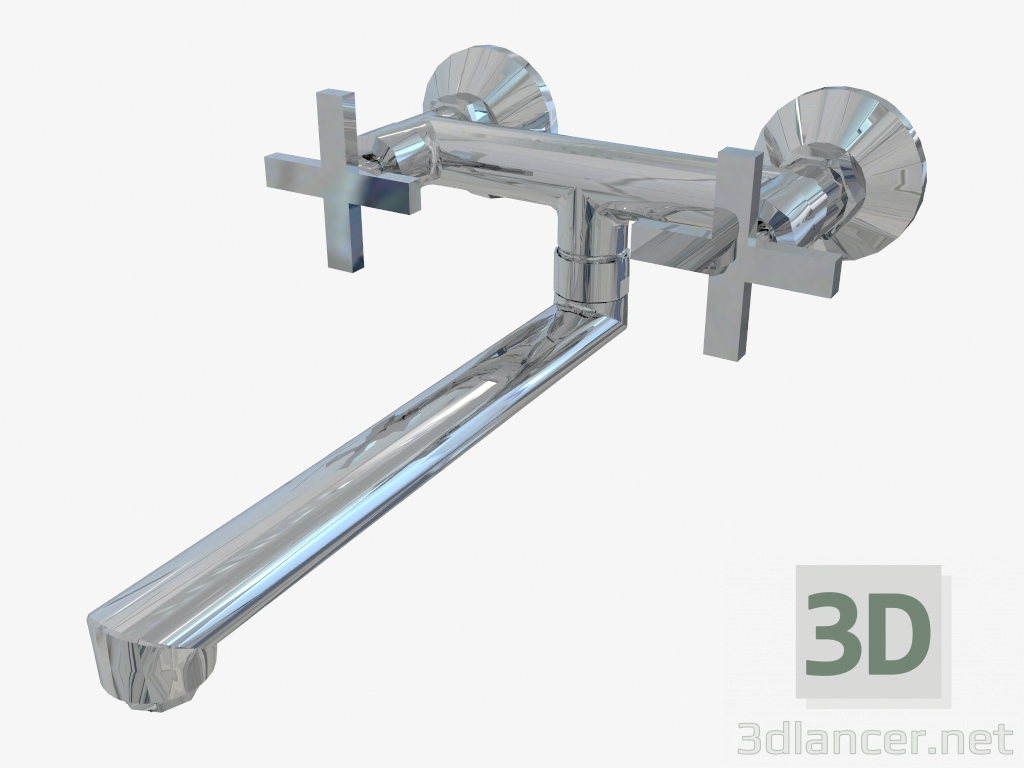 modello 3D Miscelatore per lavabo a muro Lucerna (BEL 080D) - anteprima