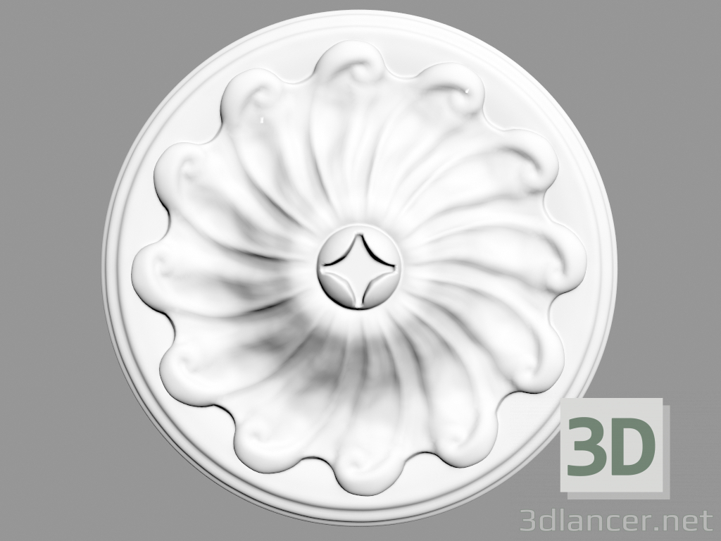 3D modeli Tavan çıkışı R10 (15 x 15 x 4.2 - Ø 15 cm) - önizleme