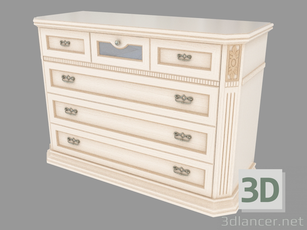 3d model Chest of 6 drawers (1372h942h550) - preview