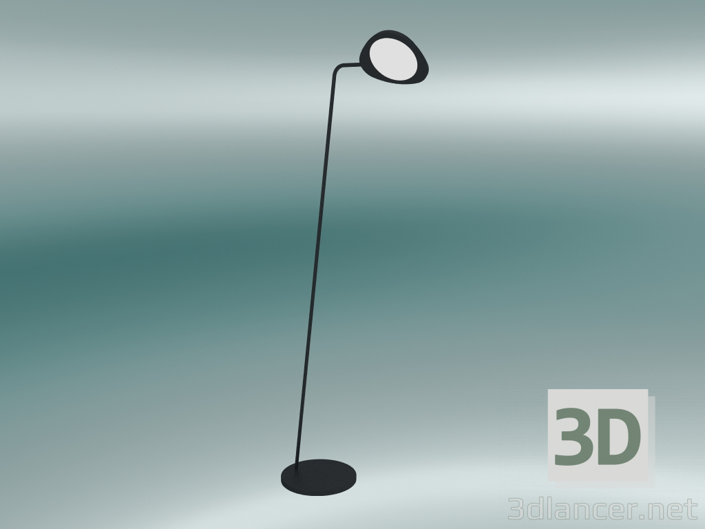 Modelo 3d Lâmpada de assoalho Folha (Preto) - preview