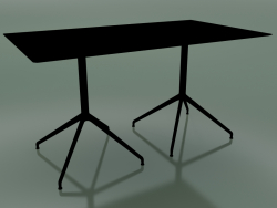 Rectangular table with a double base 5737 (H 72.5 - 79x139 cm, Black, V39)