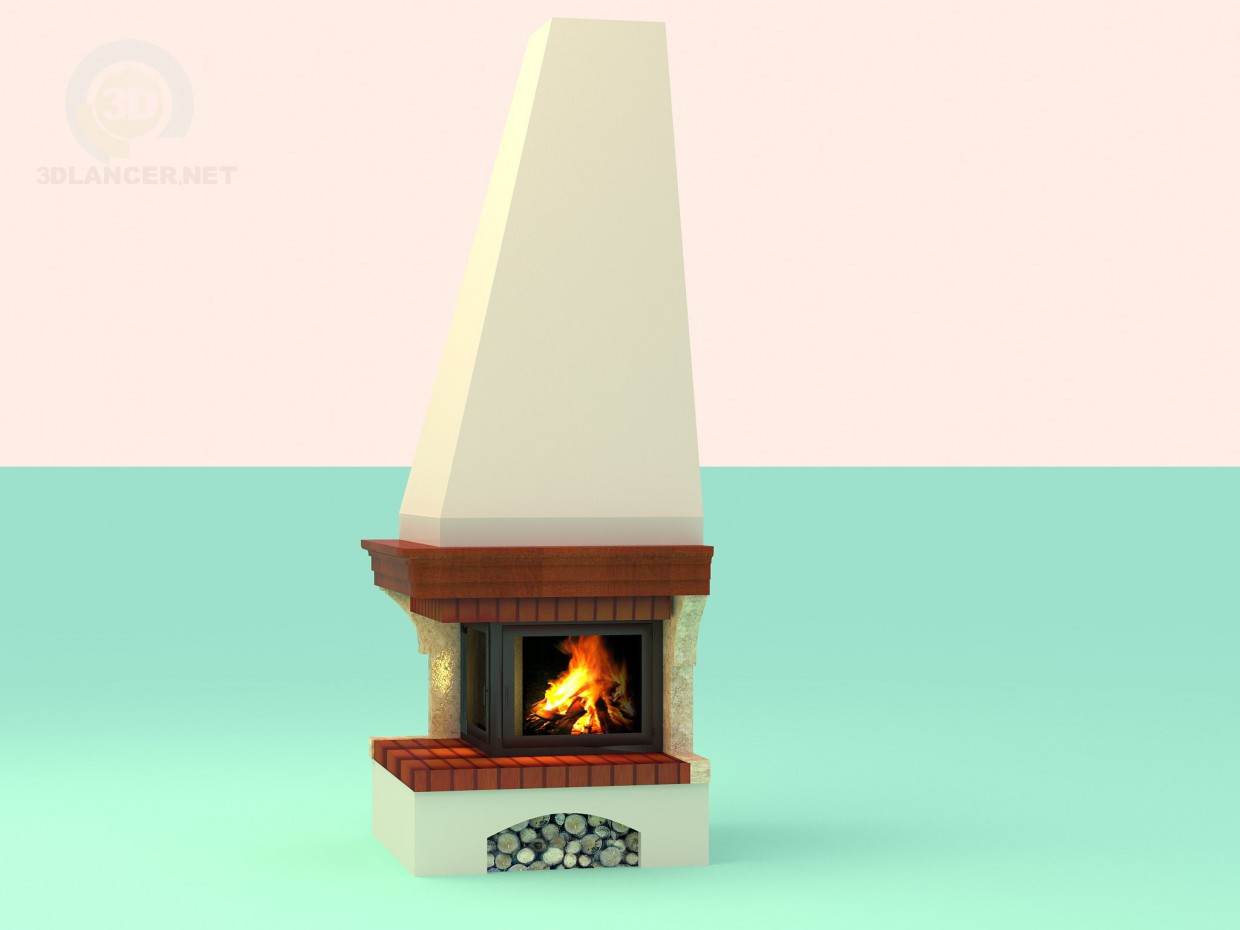 modelo 3D Chimenea de esquina en un estilo rústico - escuchar modelo 3D Chimenea de esquina en un estilo rústico - escuchar