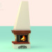 3d model Corner fireplace in a country style - preview