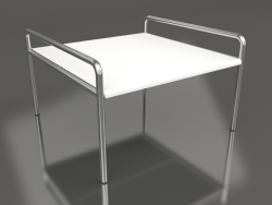 Coffee table 76 with an aluminum tabletop (White)