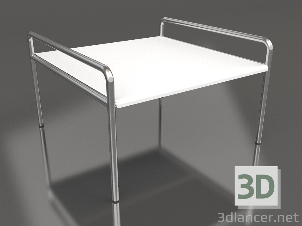 3d model Coffee table 76 with an aluminum tabletop (White) - preview
