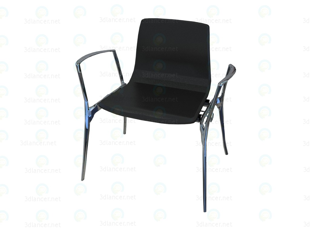3D Modell Stapelbarer Stuhl mit Armlehnen - Vorschau