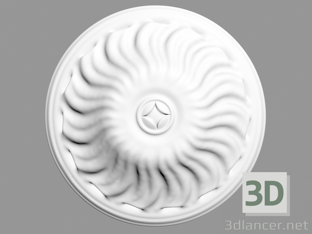3D modeli Tavan çıkışı R11 (19 x 19 x 3.6 - Ø 19 cm) - önizleme