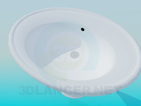 3D Modell Ovale Spüle - Vorschau