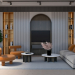 3d Small modern living room model buy - render
