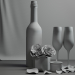 rosas y vino 3D modelo Compro - render