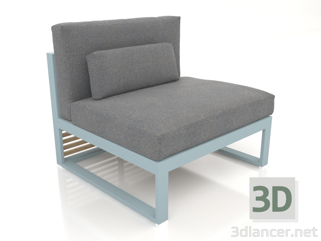 3D Modell Modulares Sofa, Abschnitt 3, hohe Rückenlehne (Blaugrau) - Vorschau