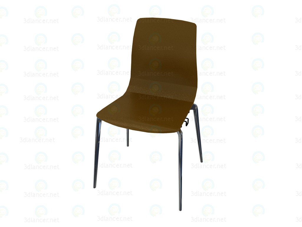 3d модель Стекируемый стул из дерева без подлокотников – превью