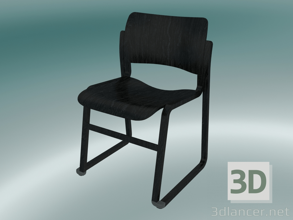 3d model Wooden frame chair - preview