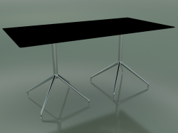 Rectangular table with a double base 5738 (H 72.5 - 79x159 cm, Black, LU1)