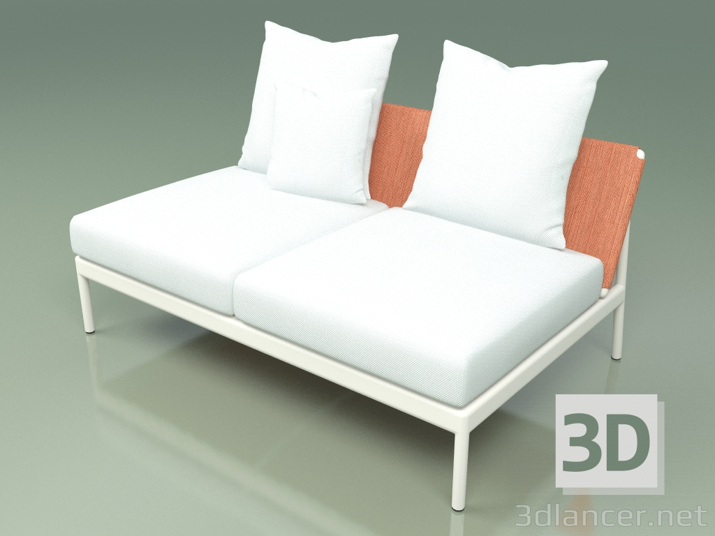 3D Modell Zentrales Sofamodul 006 (Metal Milk, Batyline Orange) - Vorschau
