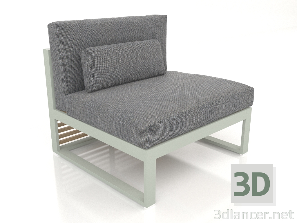 modèle 3D Canapé modulable, section 3, dossier haut (Gris ciment) - preview