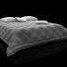 Gesteppte Bettdecke und Kissen auf dem Bett 3D-Modell kaufen - Rendern
